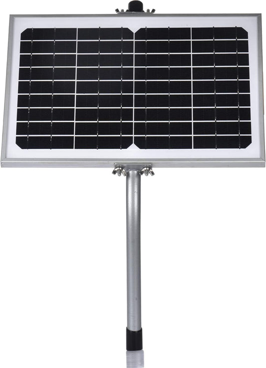 SUNER POWER 10 Watt Solar Panel Powered Charger Kit + Tubular Mount Bracket for Automatic Gate Opener, Electrical Fence, etc