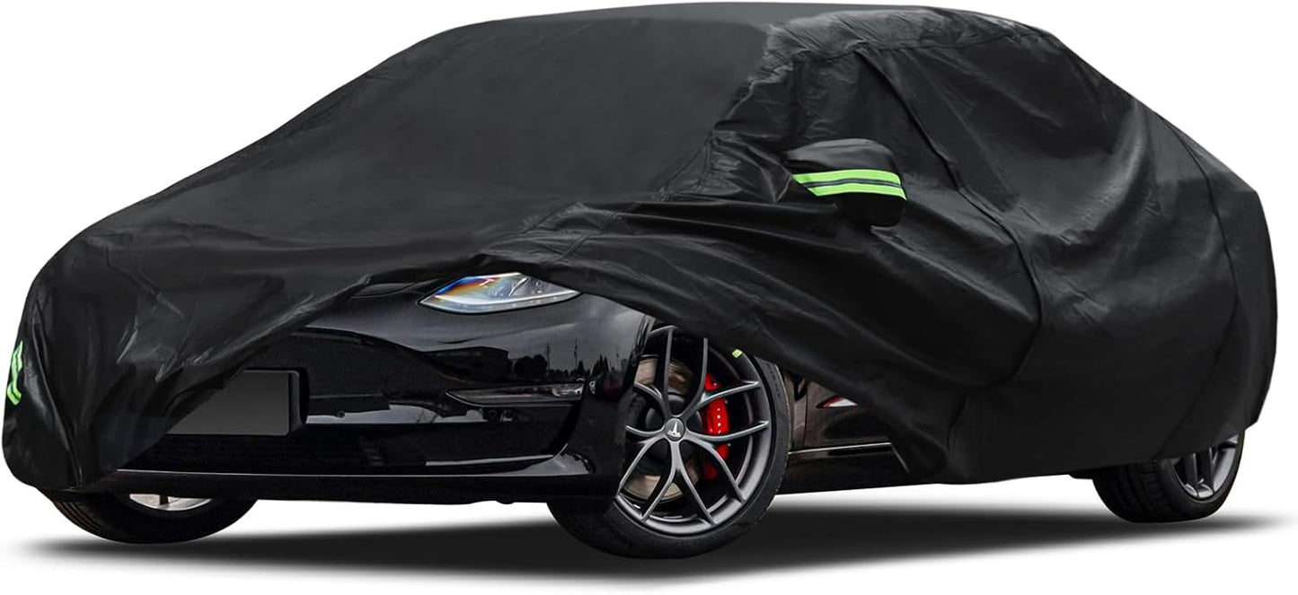 Car Cover Custom Fit for Ford Mustang 1994-2025, for Chevy Camaro 2010-2025, Waterproof All Weather Full Exterior Cover Rain Hail Sun Protector Car Cover with Door Zipper