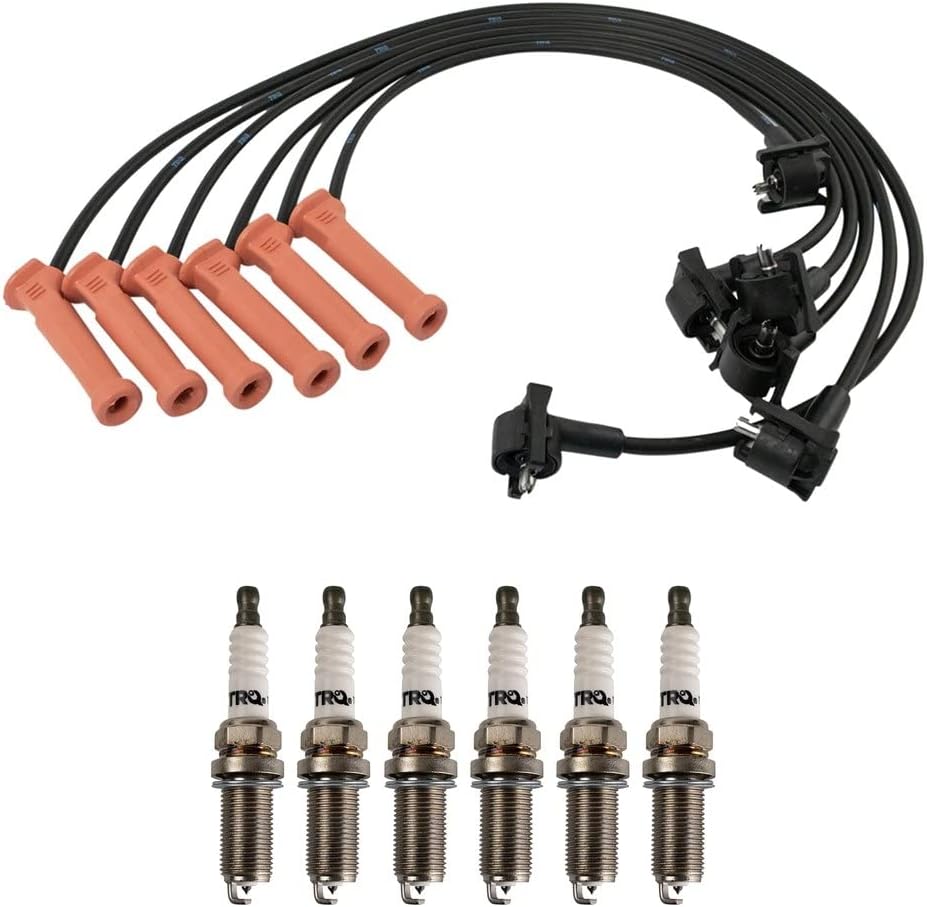 TRQ Ignition Kit Spark Plugs Wire Set Compatible with 2011-2019 Ford Fiesta