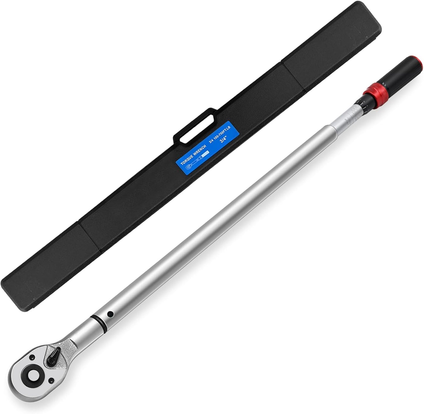 3/4 Torque Wrench, 100-600ft.lb/135.5-815Nm Dual-Direction Adjustable High Accuracy Torque Wrench 3/4 Drive, ±3% Click with Buckle for Car Trucks Oil Rigs Off-Road Equipment
