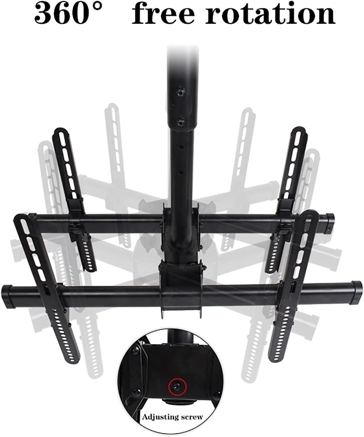 2 Sided Ceiling TV Mount Bracket, Telescopic Height, Hanging Full Motion TV Mount Bracket Fits Most 32-70 Inch LED 4K TVs