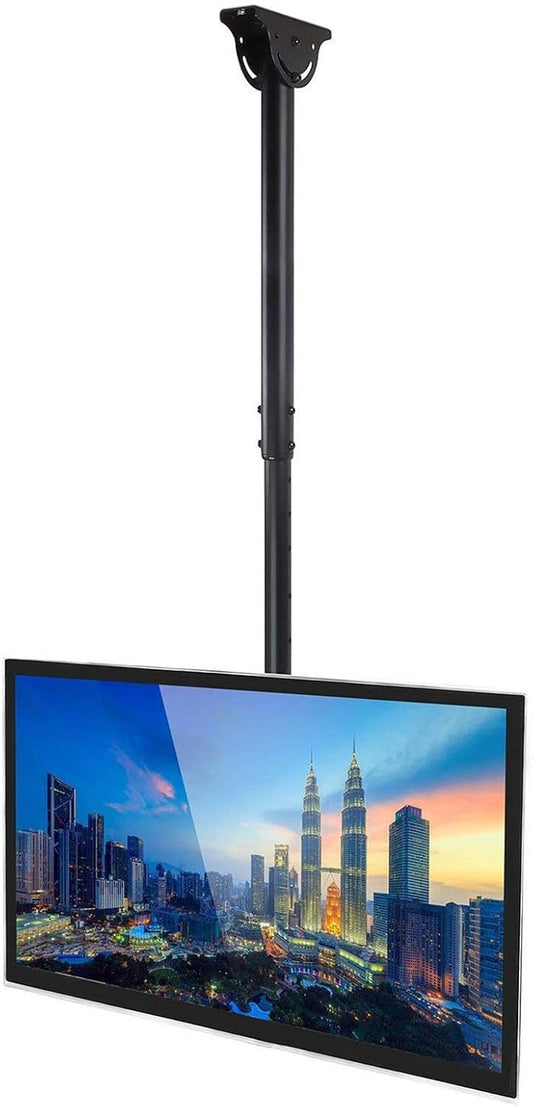 Universal TV Stand Adjustable TV Ceiling Mount Bracket - TV Wall Mount Bracket Fits 32-65 Inch 4K TVs, Adjustable Height Telescoping Tilt and Swivel Flat Sn Display, Black