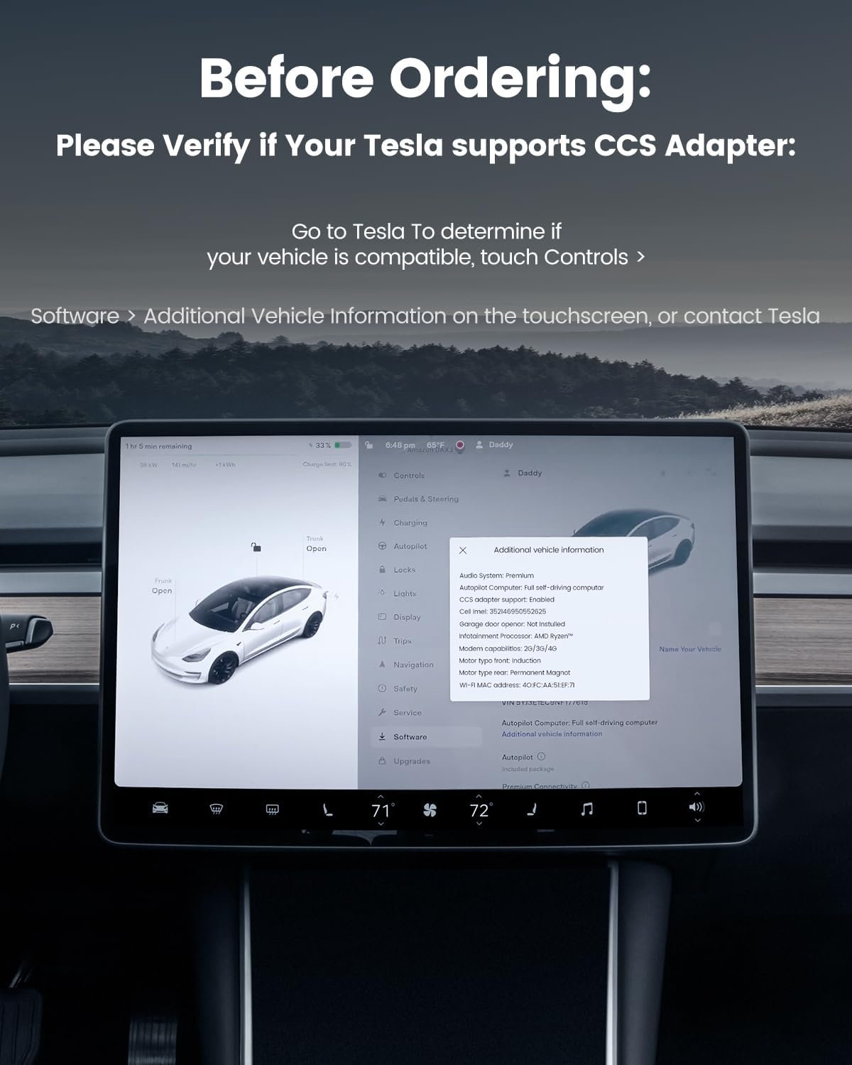 CCS1 to Tesla Charger Adapter, 250kW Supercharger CCS Adaptor, Fit for Model Y/3/S/X, Charge at Level 3 DC Fast Charging Stations (Not for Level1 Level2 EV Charger), NACS Adapter