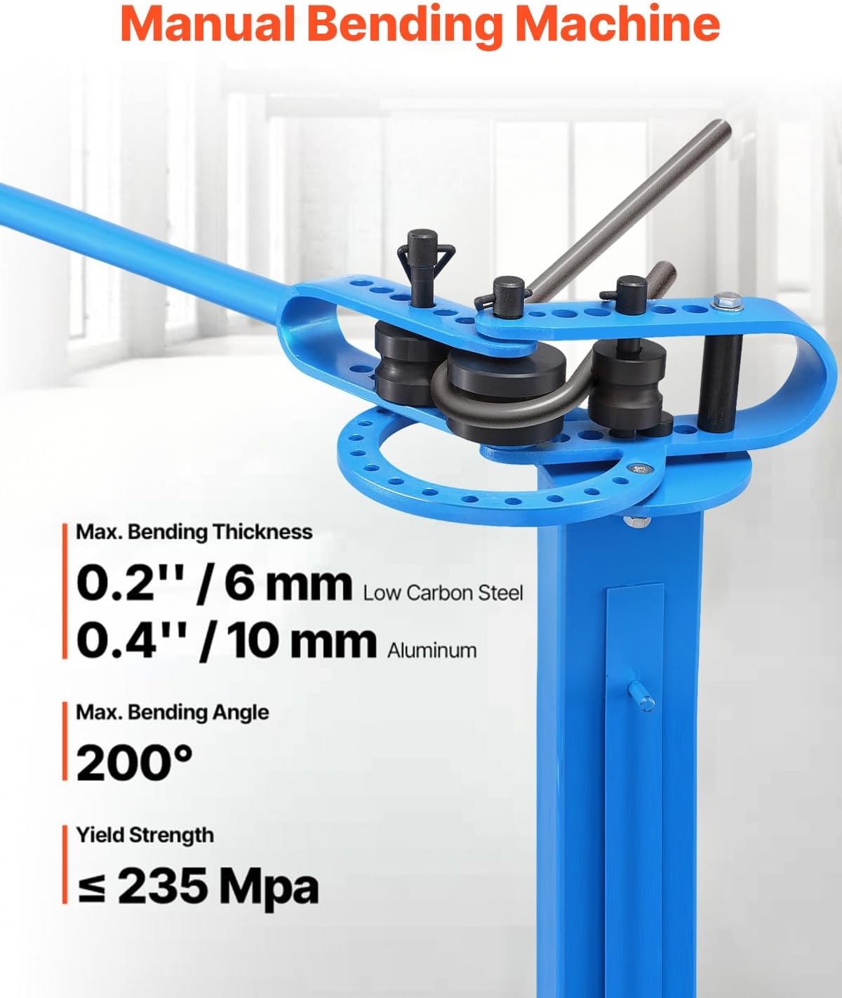 VEVOR Manual Bending Machine, Pipe Tube Bender with 14 Bending Dies, 200° Heavy-Duty Tube Bending Tool for Copper Aluminum Iron Pipes, Ideal for HVAC Air Conditioning Refrigerator Auto Repair