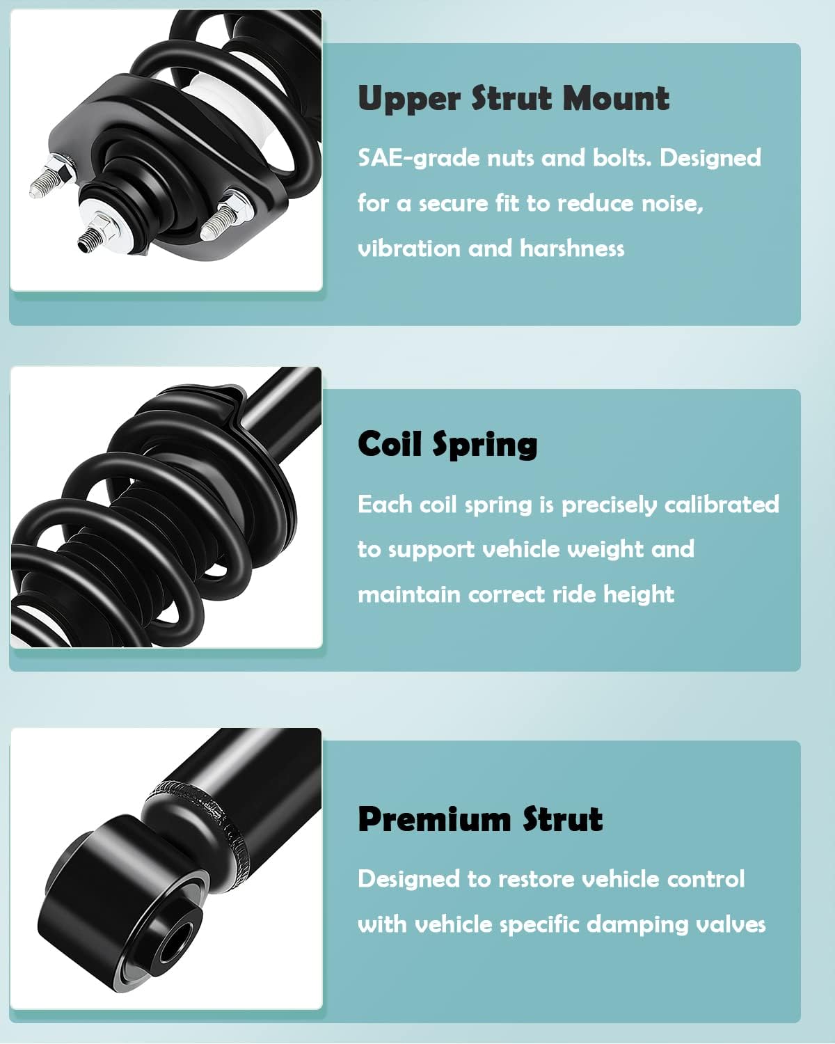 SCITOO Complete Strut Shock Coil Spring Assembly Kit Fit for 2012-2014 for Honda CR-V (Front and Rear Pair)