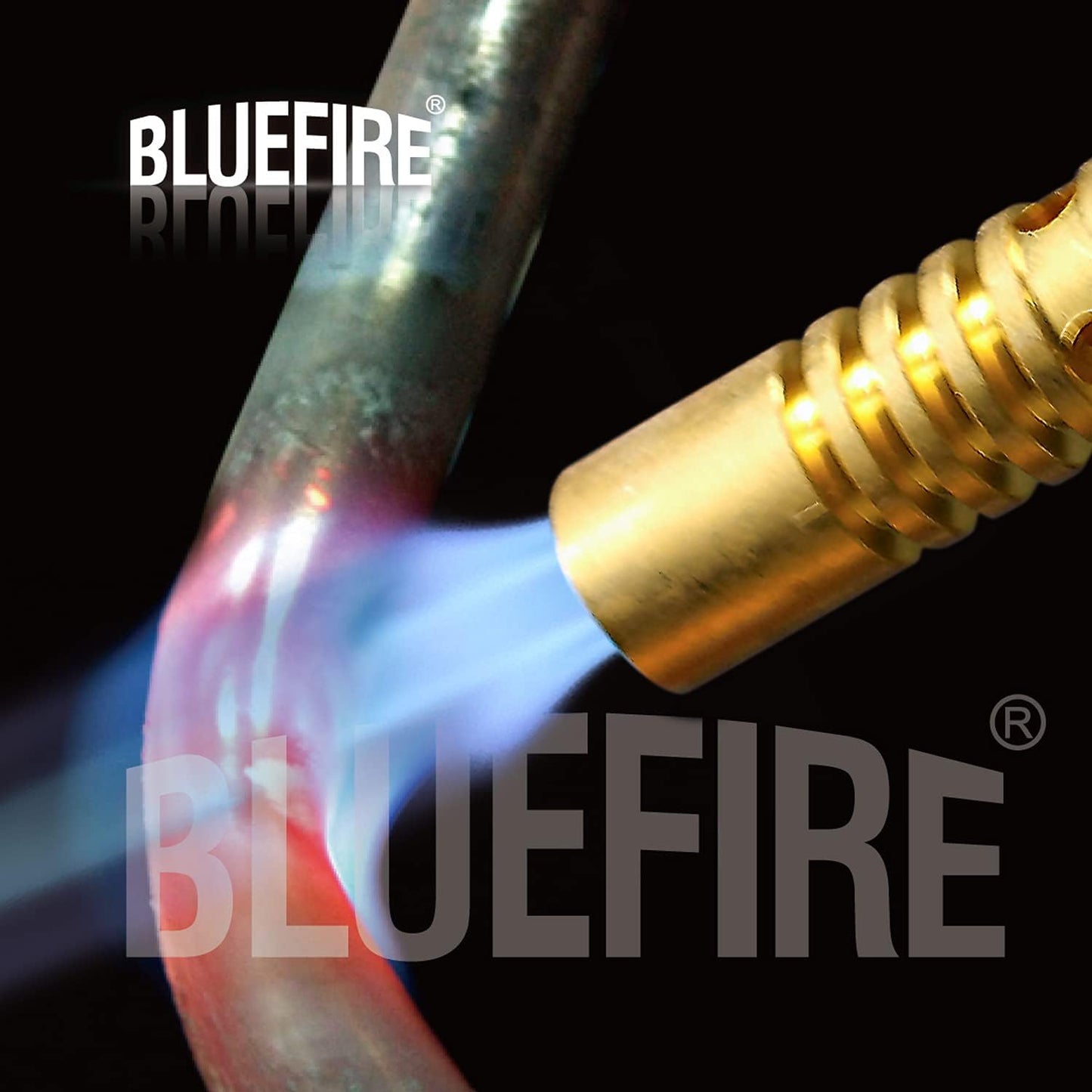 BLUEFIRE MRAS-8210 Jumbo Turbo Flame 5' Hose Propane Gas Welding Torch Kit with MAPP Gas Great High Intensity Nozzle Head Fuel by MAP Pro for Soldering Brazing Large Diameter Copper Pipe