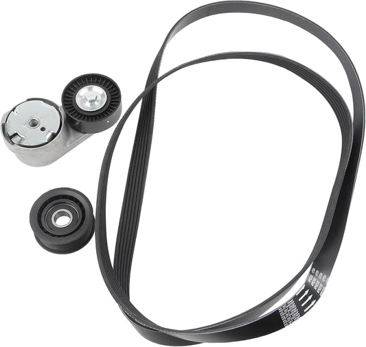 90K-39282D Engine Drive Belt Tensioner Idler Pulley Serpentine Belt Drive Kit Compatible with 2011-2016 Chrysler Town and Country 200 Dodge Journey 39282 5184617AD 38082 4627509AA 4627851AA