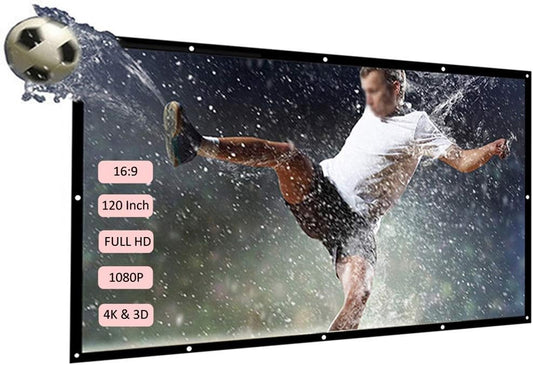 120'' Foldable Projector Screen 16:9 Video Projection Screen Wall Mounted Projector Screen for Outdoor House Theater
