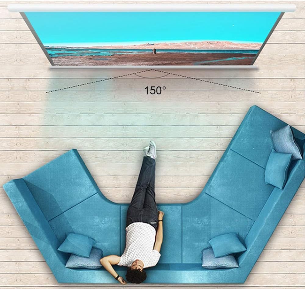 100" Motorized Electric Projector Screen 16:9 4K 3D Ready Wall Mounted with 12V Trigger Remote for Home Theater