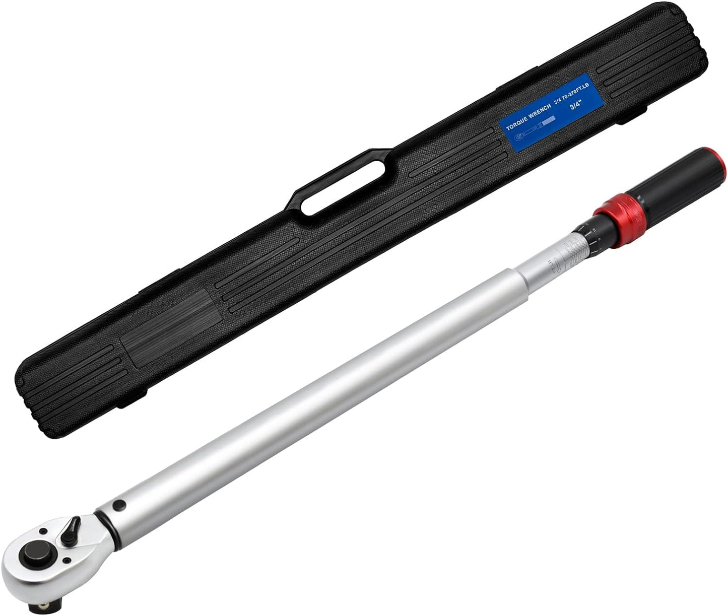 3/4 Torque Wrench, 100-600ft.lb/135.5-815Nm Dual-Direction Adjustable High Accuracy Torque Wrench 3/4 Drive, ±3% Click with Buckle for Car Trucks Oil Rigs Off-Road Equipment