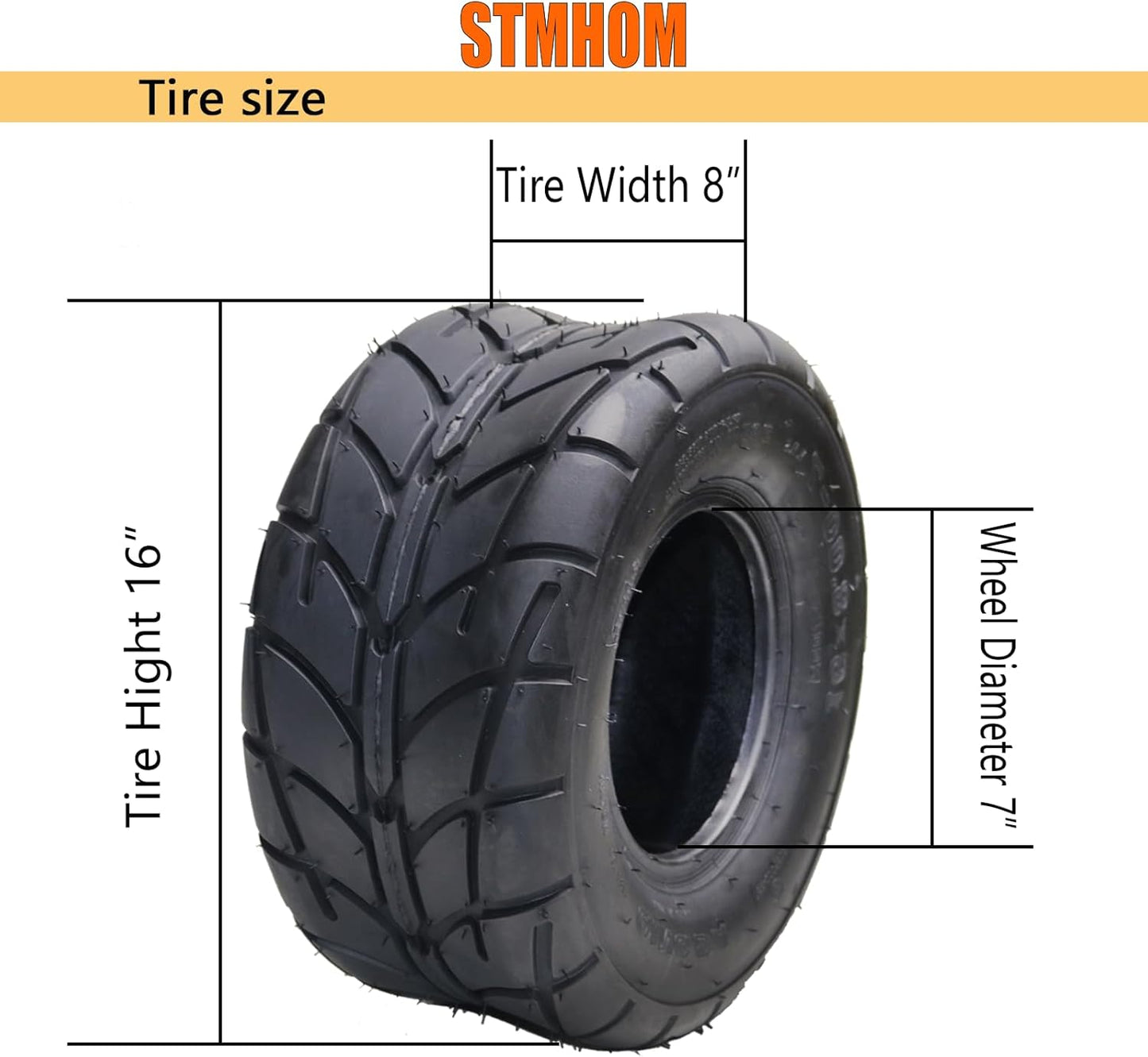 set of 2 atv tires All Terrain Tires atv tires 16X8-7(200/55-7) 4PR Tubeless, street tires go kart tires