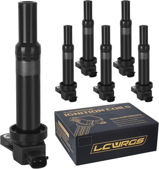 Set of 6 Ignition Coil Packs Fits for 2.7 V6 2007 2008 2009 2010 Hyundai Santa Fe Kia Optima Rondo Coils 2.7l Replaces UF558 C1567