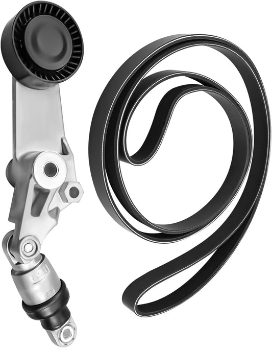 Serpentine Drive Belt Tensioner Kit Fit for Chevy Prizm Toyota Celica Corolla Matrix L4 1.8L 1998-2008, Belt Tensioner and Drive Belt Assembly Replace 38286 6PK1880 49346 89356 6PK1880 K060739
