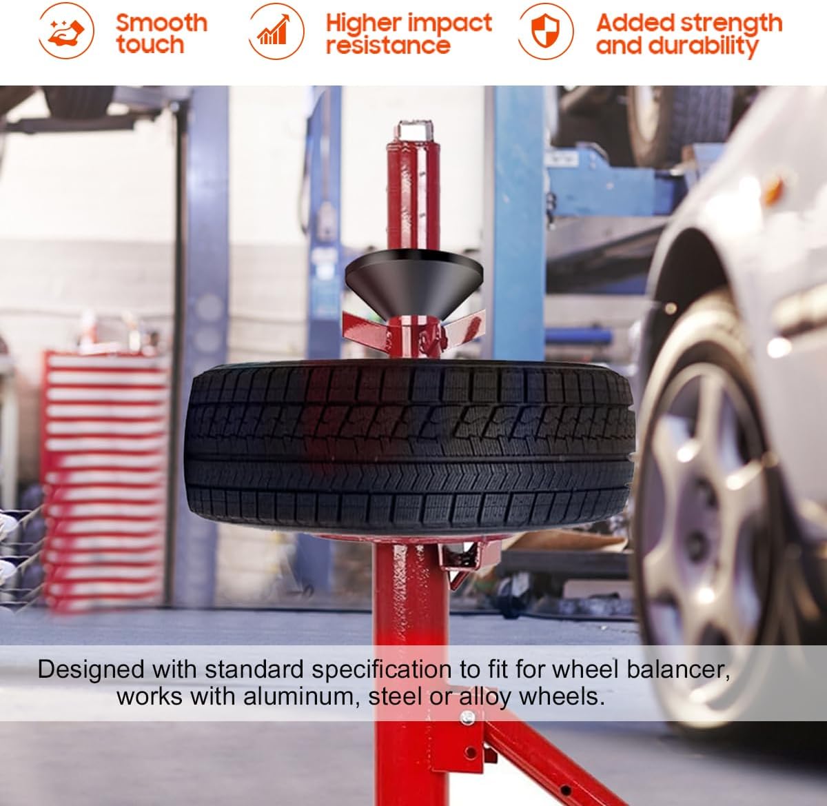 Wheel Balancer Cone, 4pcs Tire Balancing Machine Cones Set,Manual Tire Changer Centering Cone Billet for 40mm Shaft Fit for Most Passenger Car Truck