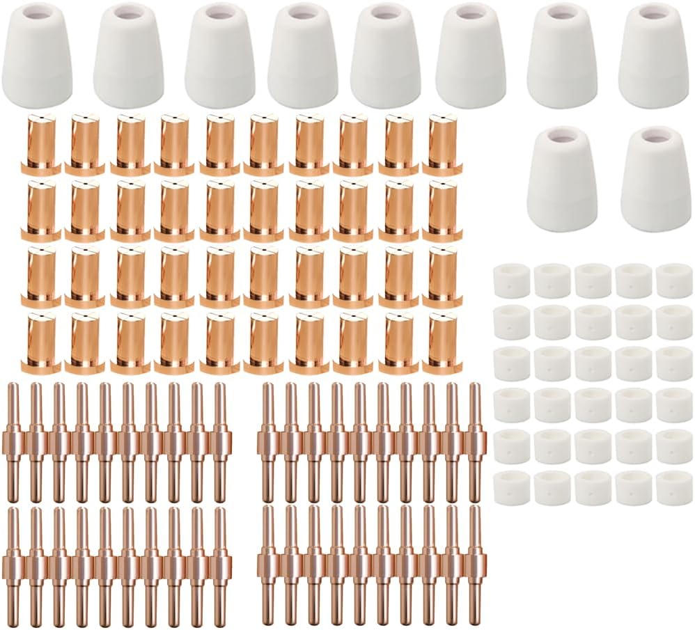 100pcs SG-55 AG-60P WSD-60 Plasma Cutter Consumables，Plasma Cutter Cutting Torch Tip Nozzles Consumables Kit