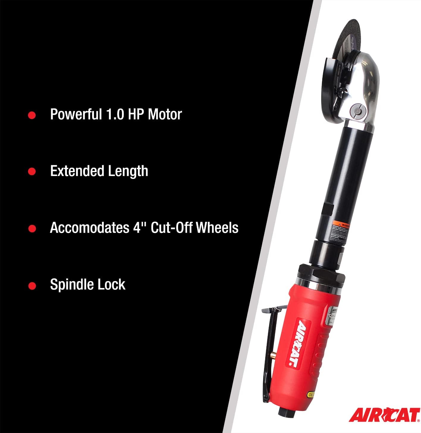 AIRCAT Pneumatic Tools 6275-A 1.0 HP 4-Inch Extended Inside Cut-Off Tool with Spindle Lock 14,000 RPM