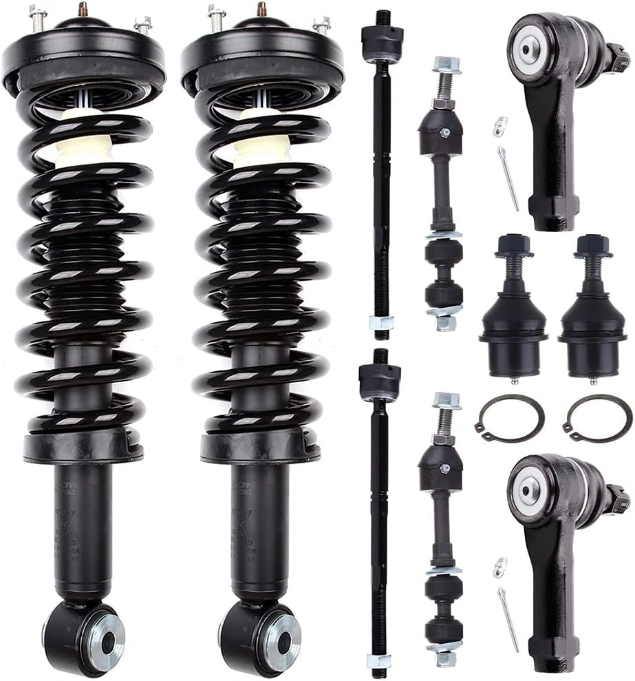 SCITOO Struts Shock suspension kit For Ford For F-150 2005 2006 2007 2008,For Lincoln Mark LT 2006 2007 2008 Front Complete Struts Assembly Ball Joint Stabilizer Bar Link Tie Rod End 10 Pcs,171362
