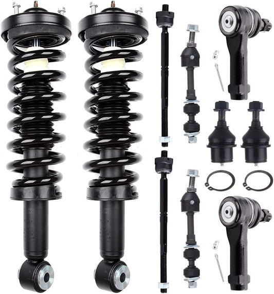 SCITOO Struts Shock suspension kit For Ford For F-150 2005 2006 2007 2008,For Lincoln Mark LT 2006 2007 2008 Front Complete Struts Assembly Ball Joint Stabilizer Bar Link Tie Rod End 10 Pcs,171362