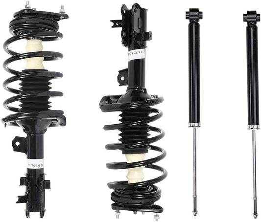 Struts And Shock Front and Rear Pair Pair Compatible with 2006-2011 for Hyundai Accent 2006-2011 for Kia Rio 2006-2011 for Kia Rio5 Complete Struts Assembly 172298 172297 348002