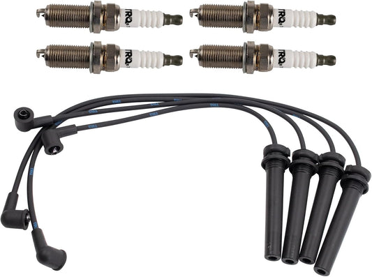 TRQ Ignition Kit Spark Plugs Wire Set Compatible with 2002-2004 Nissan Frontier Xterra