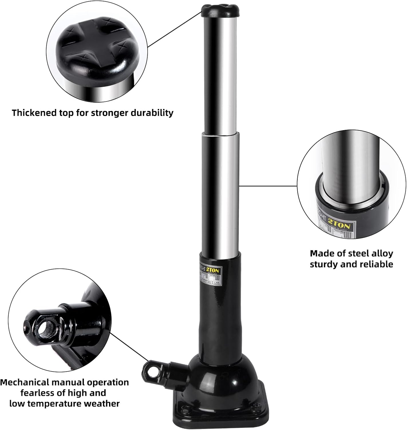 Car Jack 2 Ton and Jack Stand in One, 4000 lb Capacity, Off-Road Use (8.16" - 19.09") tire Jack fit Ford F150 Chevy Silverado Doge Ram Toyota Land Cruiser Prado