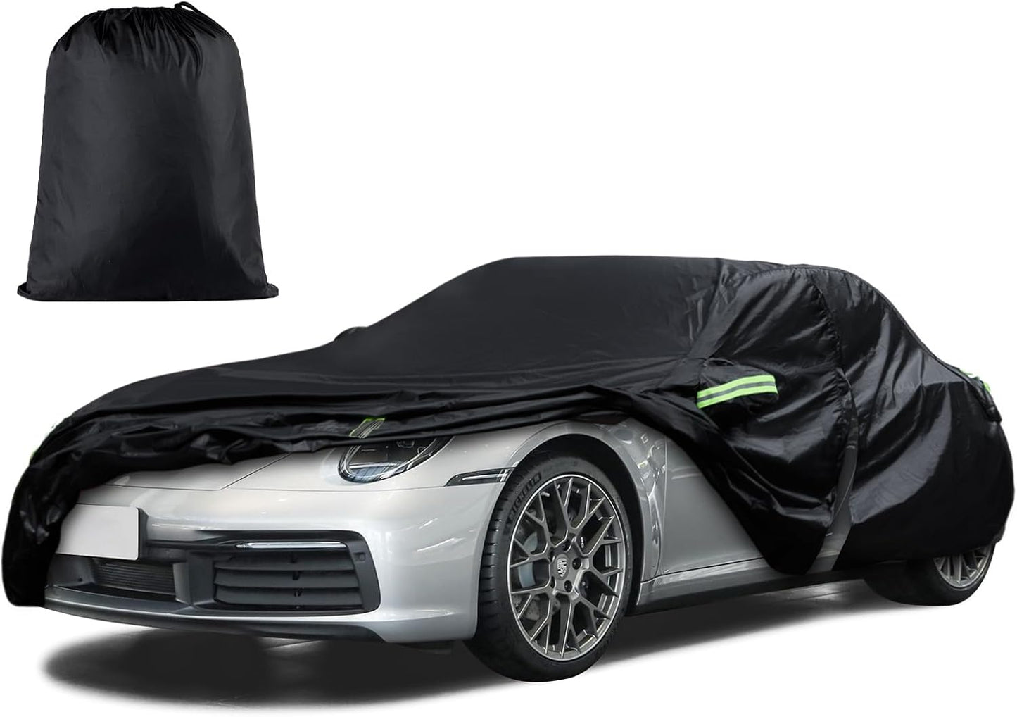 Car Cover Custom Fit for Ford Mustang 1994-2025, for Chevy Camaro 2010-2025, Waterproof All Weather Full Exterior Cover Rain Hail Sun Protector Car Cover with Door Zipper