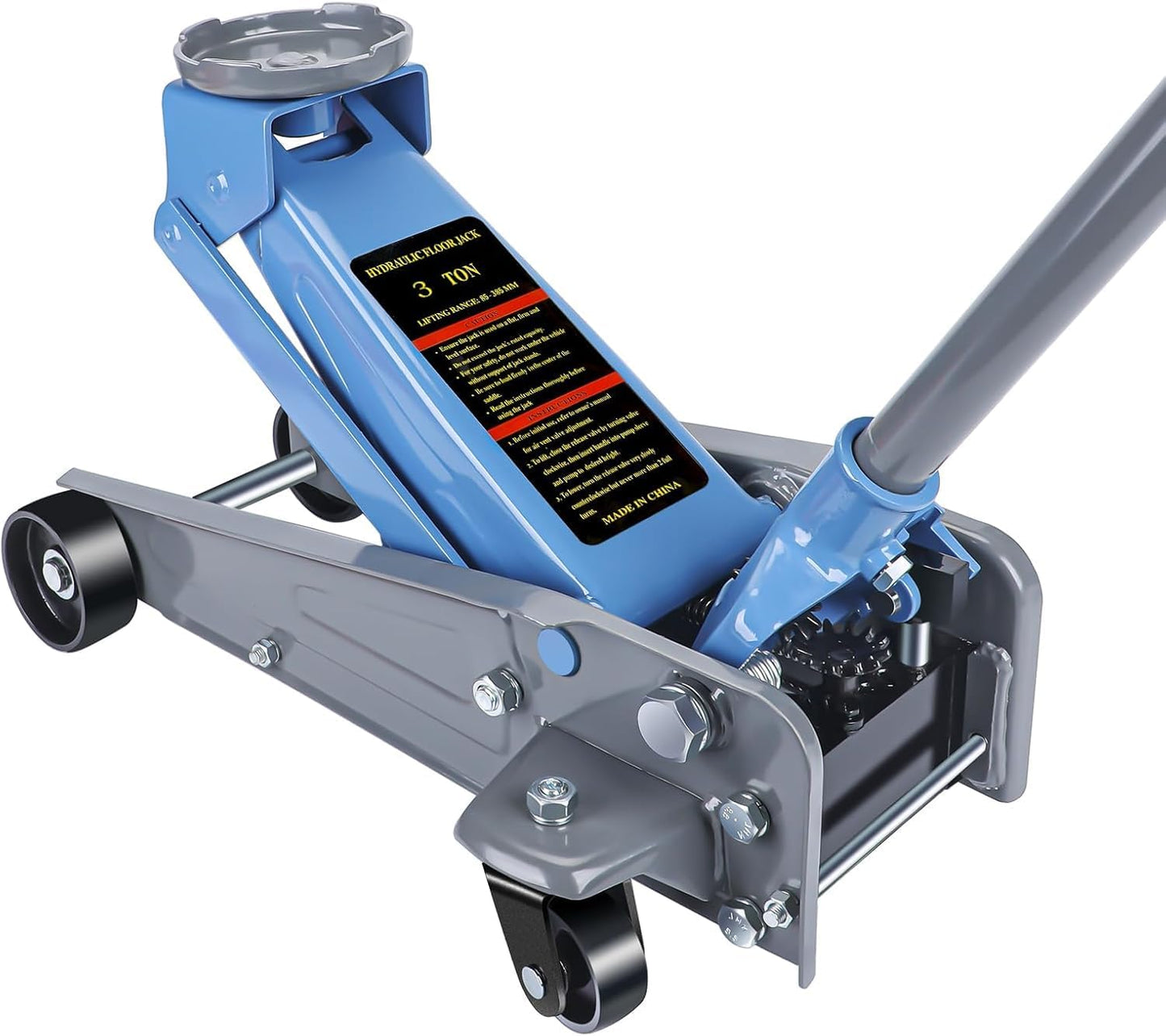 3 Ton Floor Jack,6600 LBS Heavy Duty Hydraulic Floor Jack with Wheels,Lift Range:5.31'' -18.11'',Carbon Steel Material,Suitable for Home,Garage and Repair Shops,Red