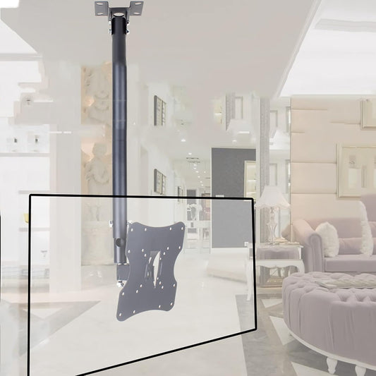 Universal TV Stand Ceiling TV Bracket, Full Motion Height Adjustable Swivel Tilting Bracket, TV Ceiling Mount Fits Most 12-32 Inch TVs, 45kg/99lbs Capacity