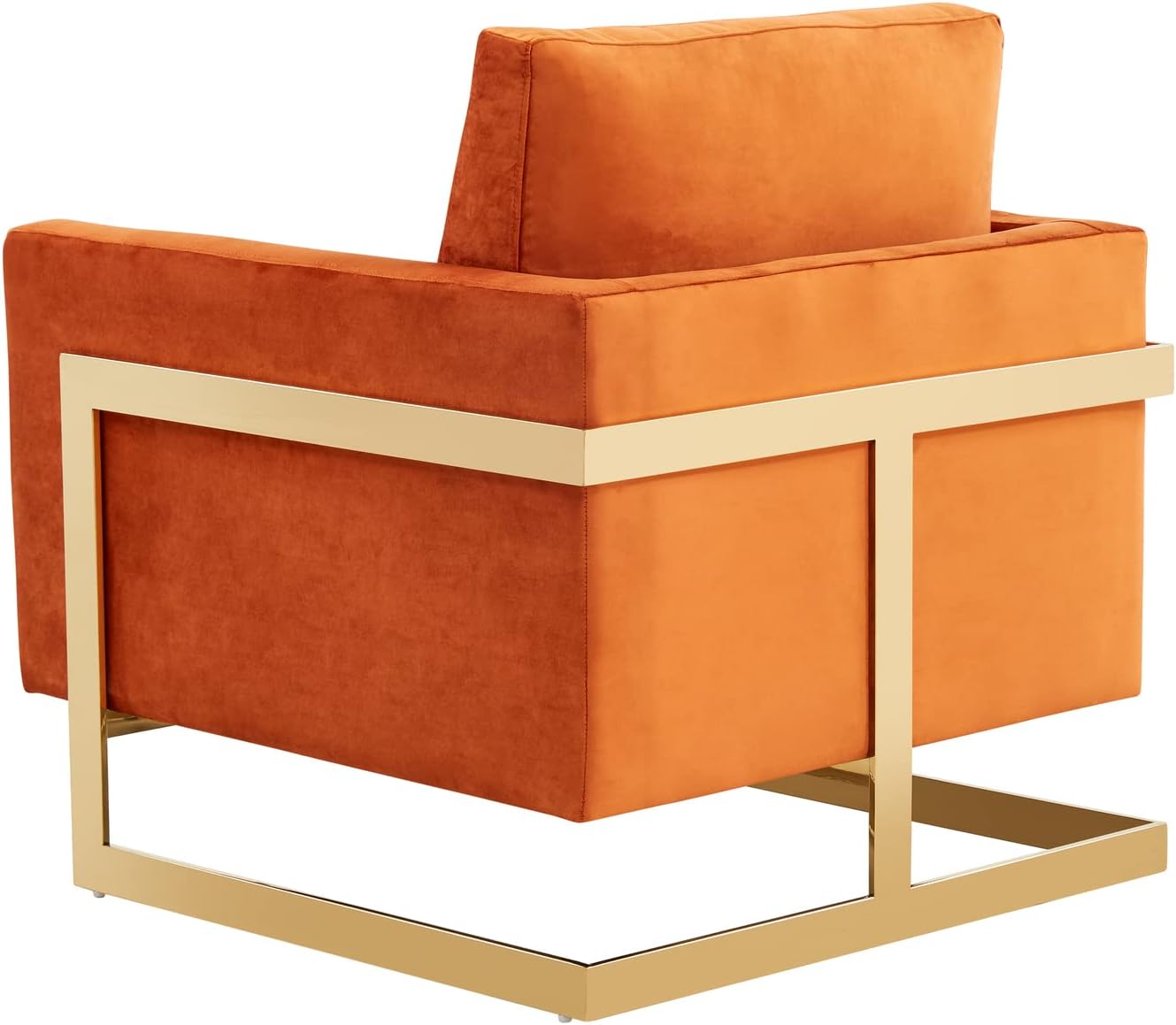 Velvet Accent Armchair Gold Frame Modern Living Room Chair Elegant Design