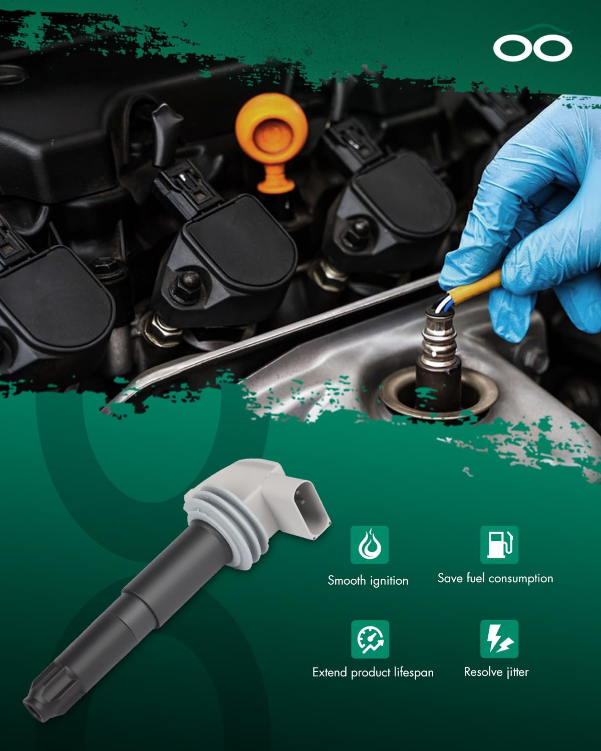 SCITOO Ignition Coil Coils Pack fits for Porsche Cayman 2.9L 2009-2012 for Cayman 2.7L 2014-2016 for Boxster 2.7L/3.4L 2013-2016 for 911 3.8L 2009-2017 for 911 3.4L 2012-2016 UF641 set of 6