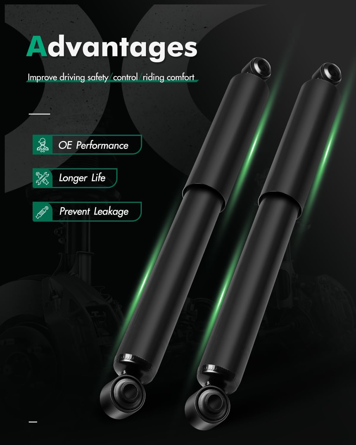 SCITOO - Rear Shock Absorber for Nissan Fits 2005-2018 for Nissan Frontier,2009-2012 for Suzuki Equator Shocks 345067 Struts - 2Pc Set