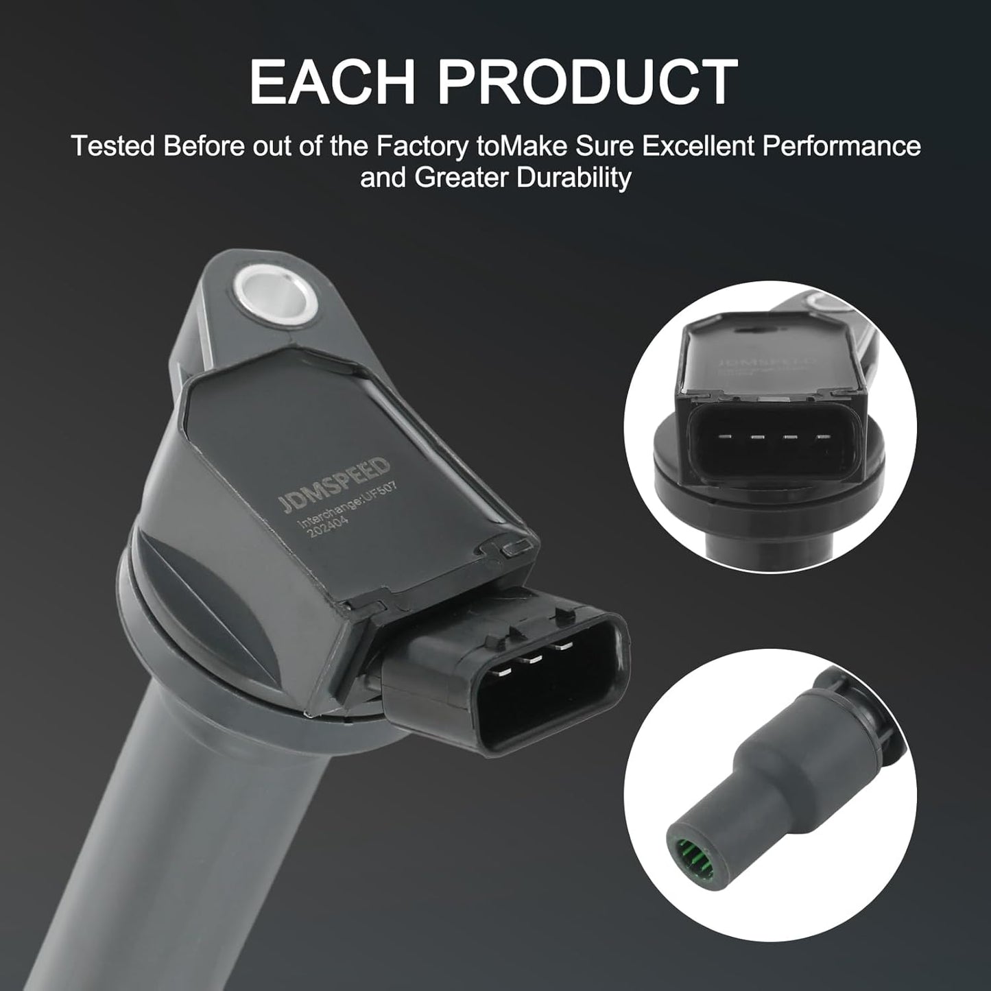 Set of 4 Ignition Coil Pack & Spark Plug Compatible with Lexus ES300H GX460 LS460 LS600H LX570 Toyota Avalon Camry RAV4 Highlander Sienna L4 2.7L Replace# UF507, C1596, 6731309, 50236, 5C1653
