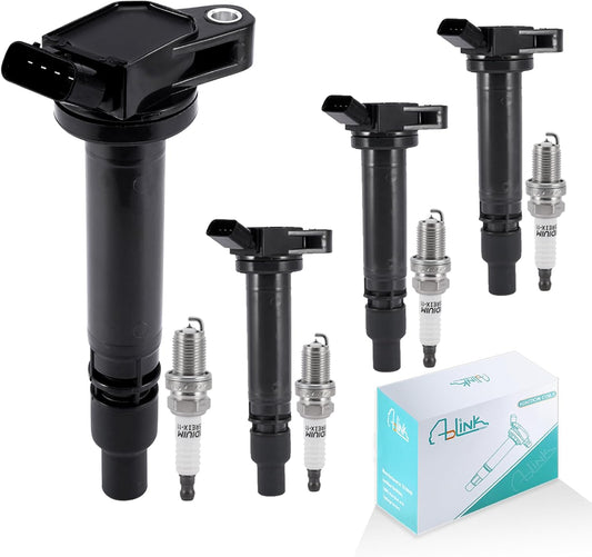 4PCS UF507 Ignition Coil Pack & 4503 Spark Plugs For Toyota Avalon Camry RAV4 Highlander Sienna Tundra Land Cruiser Land Cruiser,Scion tc,Lexus ES300H IS250 GX460 LS460 LS600H LX570 GS300