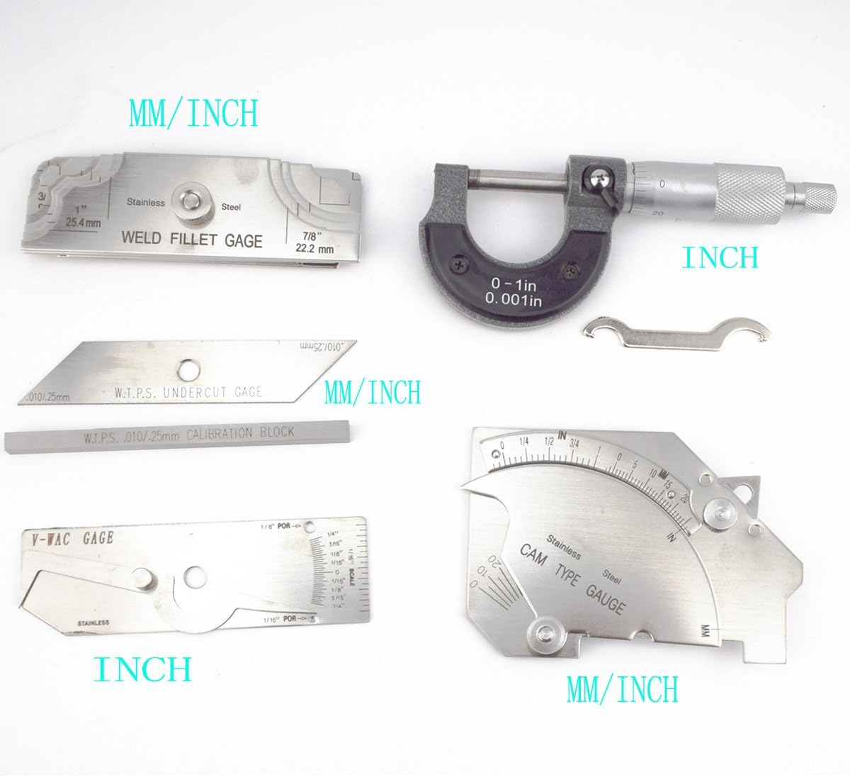 Welding Gauge Tool Kit Welding Measure Gauge Test Ulnar Welder Inspection 15pcs in One Box