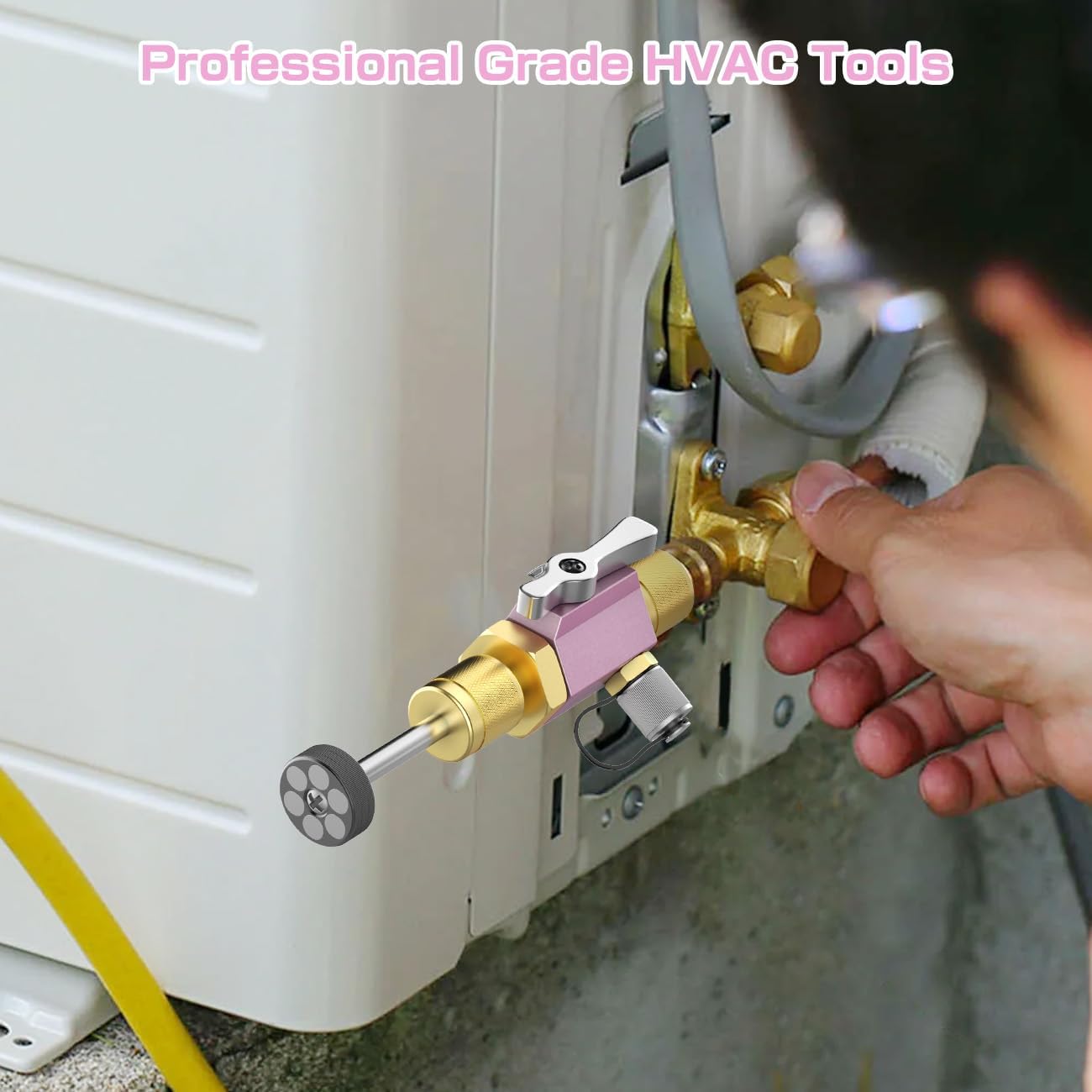 Valve Core Removal Tool for HVAC – Mega Flow Vacuum Rated, 5/16" System Connection for Home AC Appliance, Compatible with R22 R410A R134a, Essential HVAC Tools