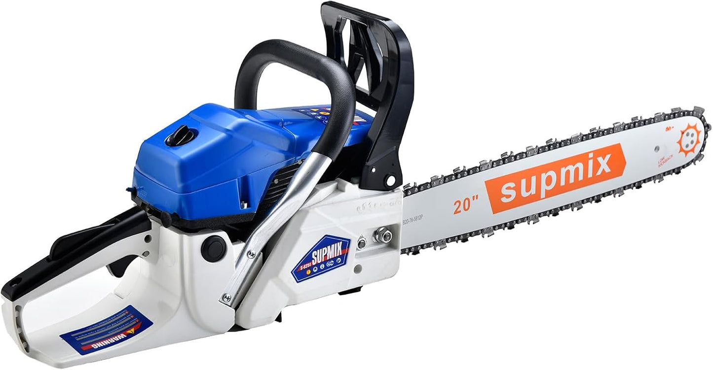 62cc Gas Chainsaw 20 Inch Gas Powered Chainsaws 2-Cycle Petrol Handheld Gasoline Chain Saw Power Saws for Cutting Wood Tree Trimming