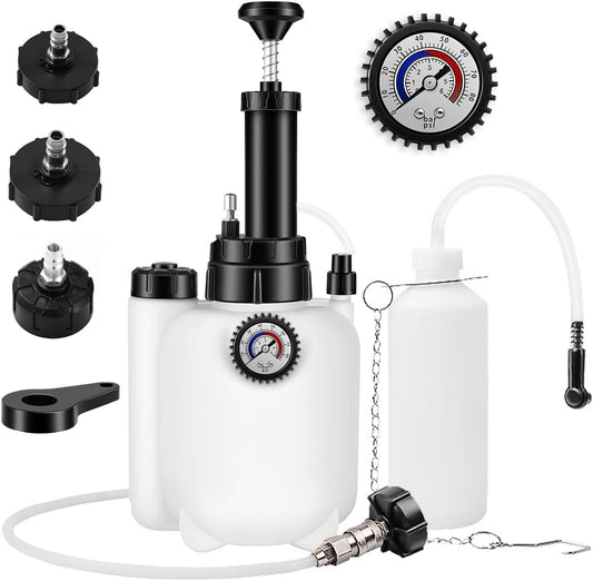 3L Brake Bleeder Kit One Man Brake Bleeder Vacuum Pump Kit Pressure Brake Fluid Bleeding Kit with 1L Brake Bleed Bottle and 4 Master Cylinder Adapters