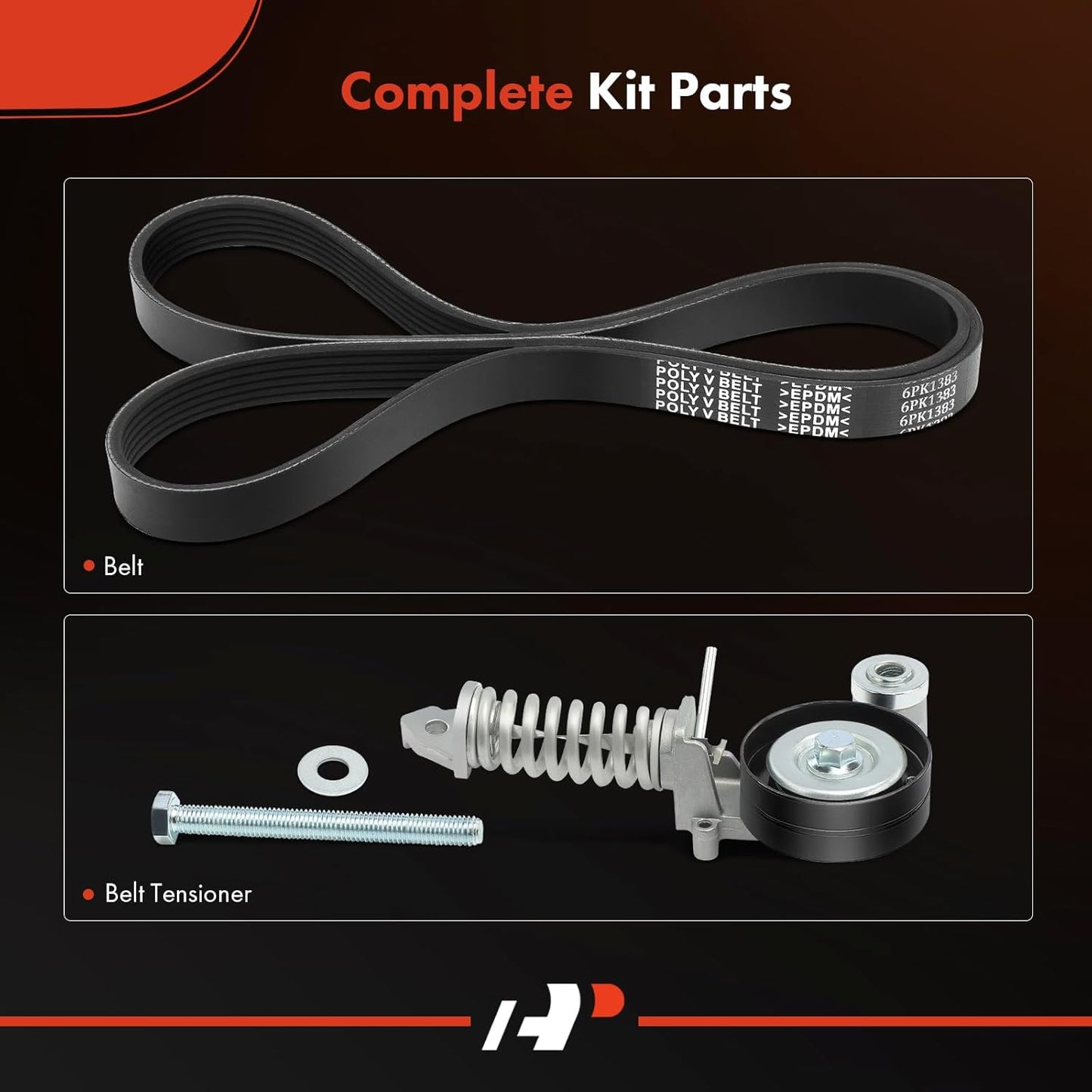 A-Premium Engine Serpentine Belt Drive Kit with Tensioner & Bolt Compatible with Chevrolet Trax, Sonic 2013-2018 & Buick Encore 2013-2018 - DOHC Turbocharged L4 1.4L