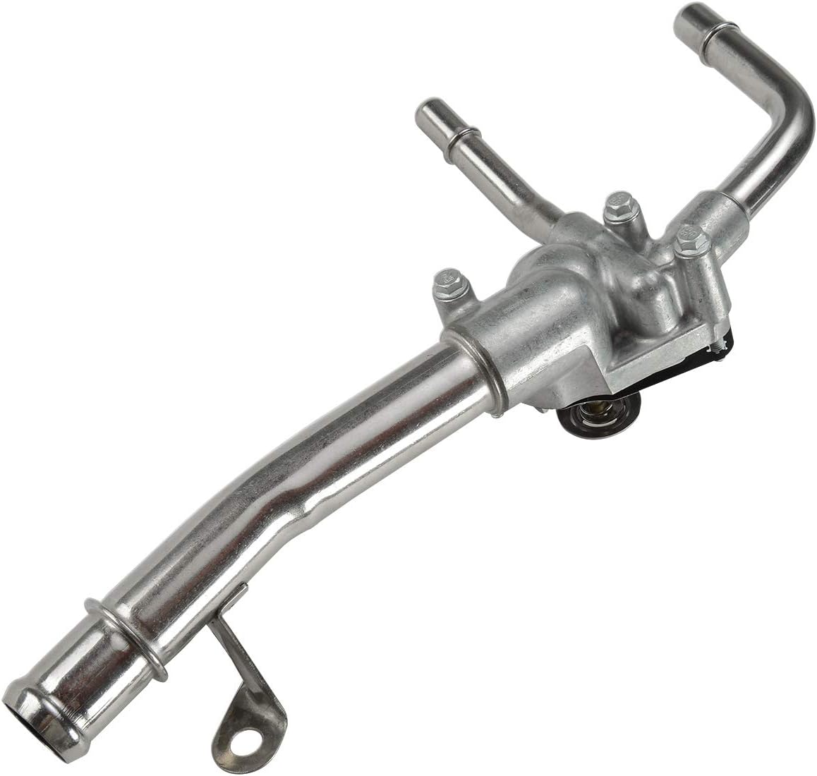A-Premium Engine Coolant Thermostat Housing W/Water Inlet & Gasket - DOHC 4,6Cyl 3.6 2.5L - Compatible with Chevy, GMC, Buick, Saturn Vehicles - 2007-2017 - Traverse, Acadia, Enclave, Outlook