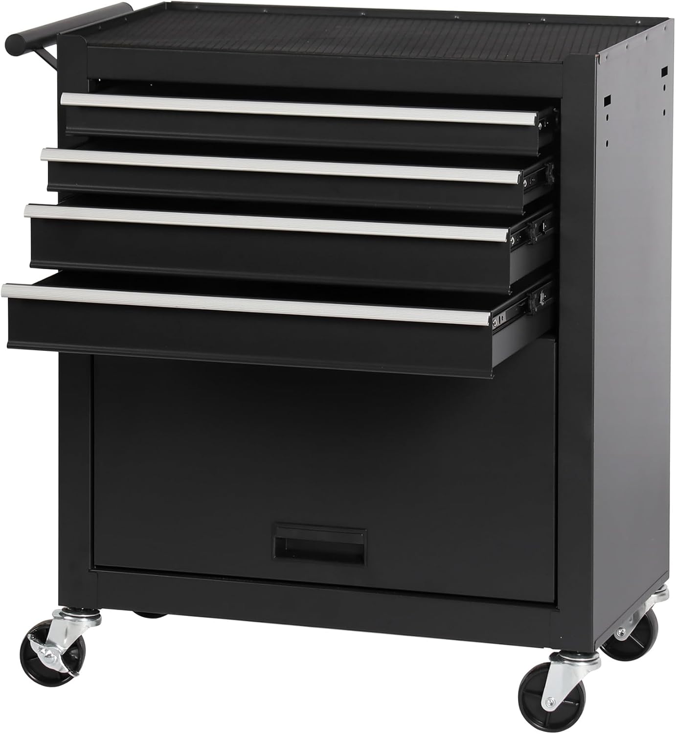 7-Drawer Metal Rolling Tool Chest with Wheels,Tool Storage Cabinet with Locking System,Multifunctional Tool Cart with Wheels for Garage, Warehouse, Workshop, Repair Shop (Black+Blue)