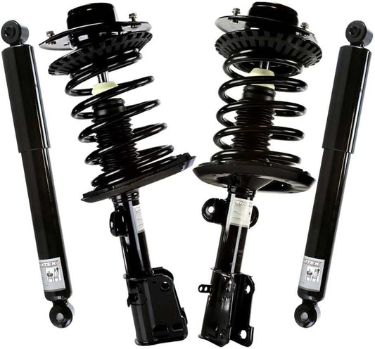AutoShack Front Complete Strut & Coil Spring Assembly with Rear Shock Absorbers Set for Dodge Grand Caravan Chrysler Town & Country | Full-vehicle Suspension System Replacement Kit CSS022-292PR