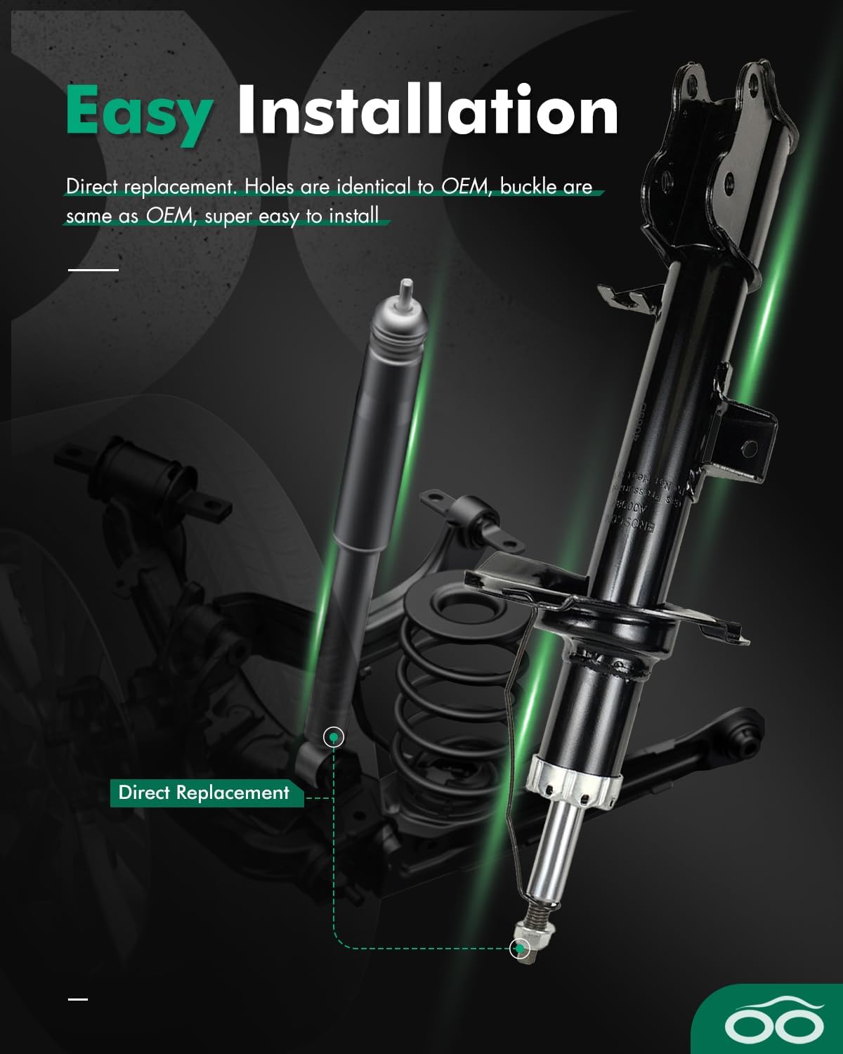 SCITOO Front Shock Absorbers Fits For Ford Escape 2001-2012,For Mazda Tribute 2001-2006 2008-2011,For Mercury Mariner 2005-2011 Auto Shocks 235913 235912 (2Pcs)