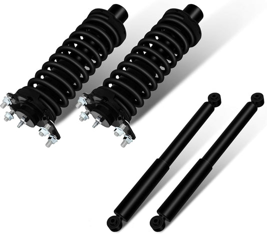 SCITOO Front + Rear Pair Complete Strut Coil Spring Assembly Replacement Struts Shocks Fit for 07 08 09 10 11 for Dodge Nitro,02 03 04 05 06 07 08 09 10 11 12 for Jeep Liberty - Excludes Diesel Models