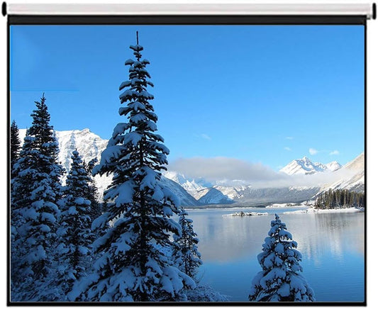 120inch 4:3 Wall Mounted Matte White Projection Pull Down HD Screen Canvas LED Projector Screen for Home Theater Office