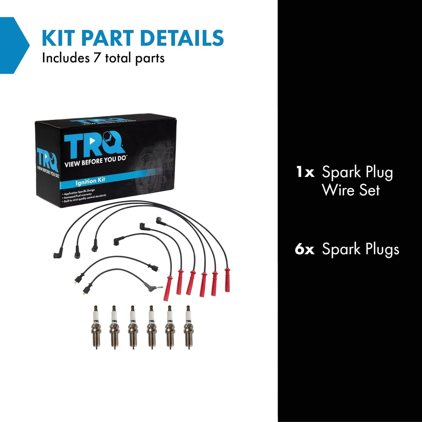 TRQ Ignition Kit Spark Plugs Wire Set Compatible with 1989-1991 Toyota 4Runner 1988-1991 Pickup