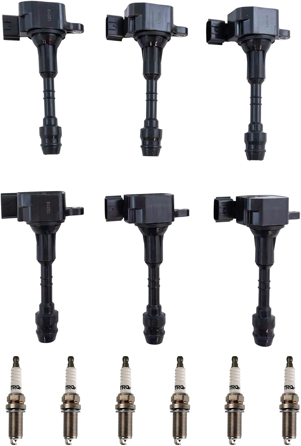 TRQ Ignition Kit Ignition Coil Set Spark Plugs Compatible with 2007-2011 Hyundai Accent 2009-2011 Kia Rio Rio5