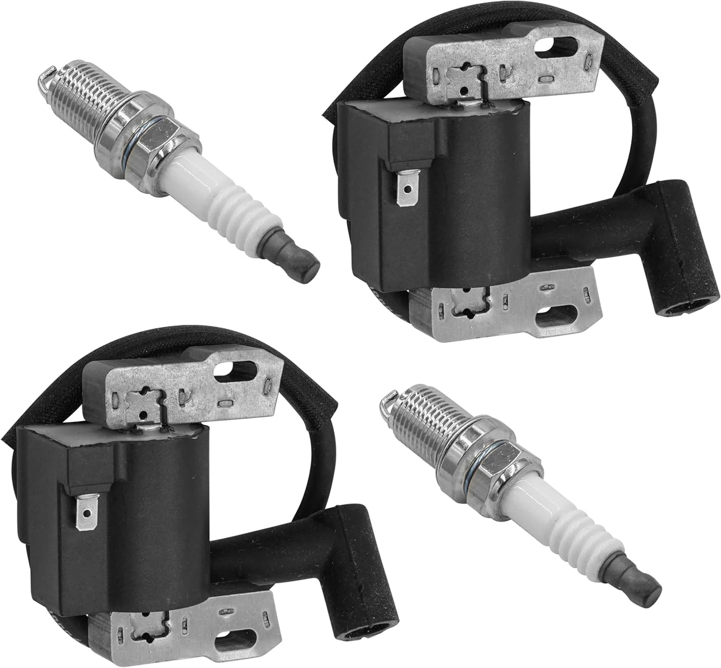 Caltric Ignition Coil with Spark Plug Compatible with John Deere Z355R Z365R Z375R ZTrak / Z225 Z235 Z245 Z255 EZtrak MIA12788 x2
