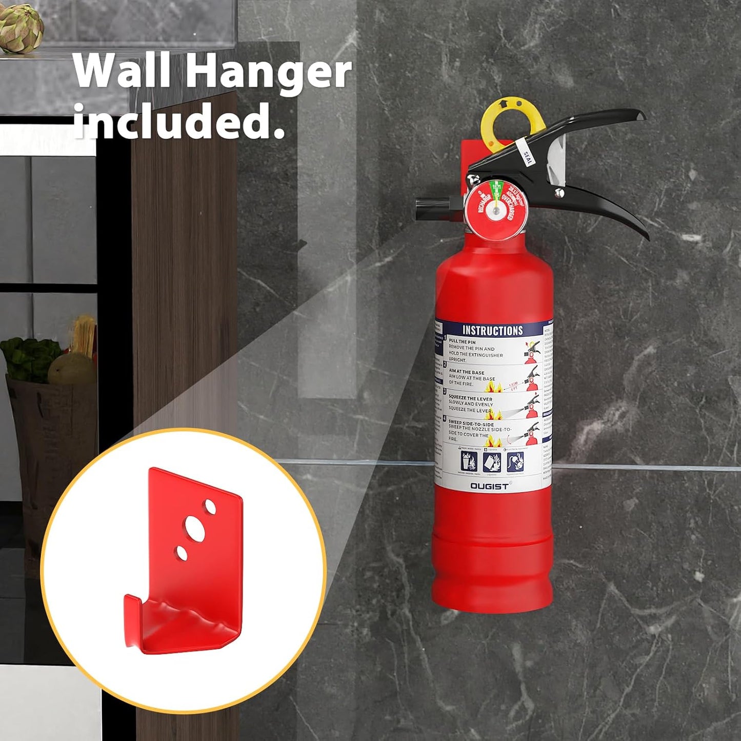 ABC Fire Extinguisher for Home & Vehicle - 2.5 lb 1-A:10-B:C Rated, Dry Chemical Fire Safety with Quick-Release Handle, Certified for Kitchen/Car/Boat Use-Model FF1KG-2Pack