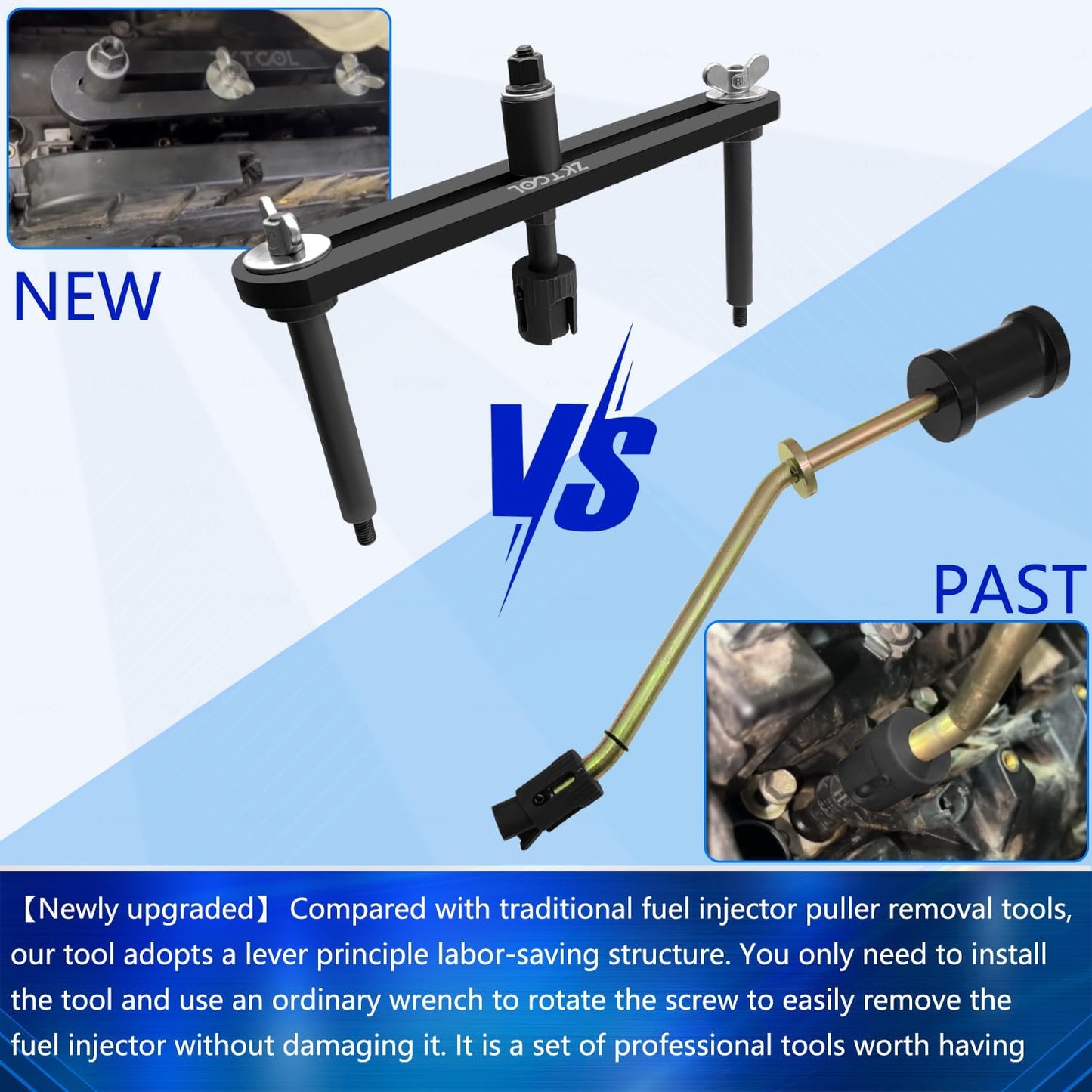 ZKTOOL New Upgraded Version Fuel Injector Puller Removal Tool Compatible with Land Rover Jaguar 3.0L 5.0L Gasoline Engine, Easily Remove Fuel Injectors Without Damage, Replaceable 310-197