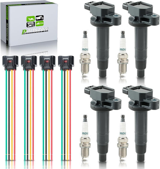 UF316 Ignition Coil Spark Plug Wire Set for Scion XA XB for Toyota Echo Prius Yaris 1.5L 2001-2018,4 pcs